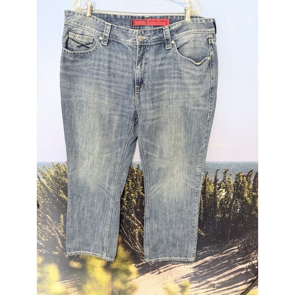 Rock & Roll Cowboy Double Barrel Jeans Dark Wash Relaxed Straight Leg 40x32